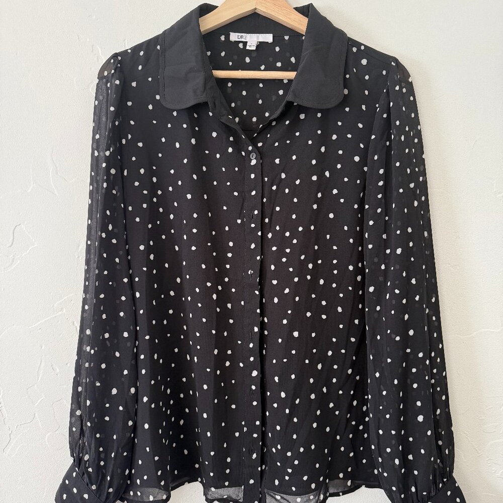 DR2 Collared Polka Dot Blouse